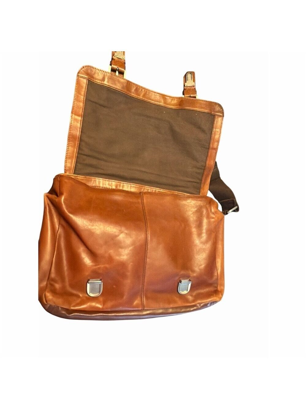 Fossil Messenger Bag Mens Large Brown Crossbody Shoulder Laptop Briefcase - Picture 8 of 14